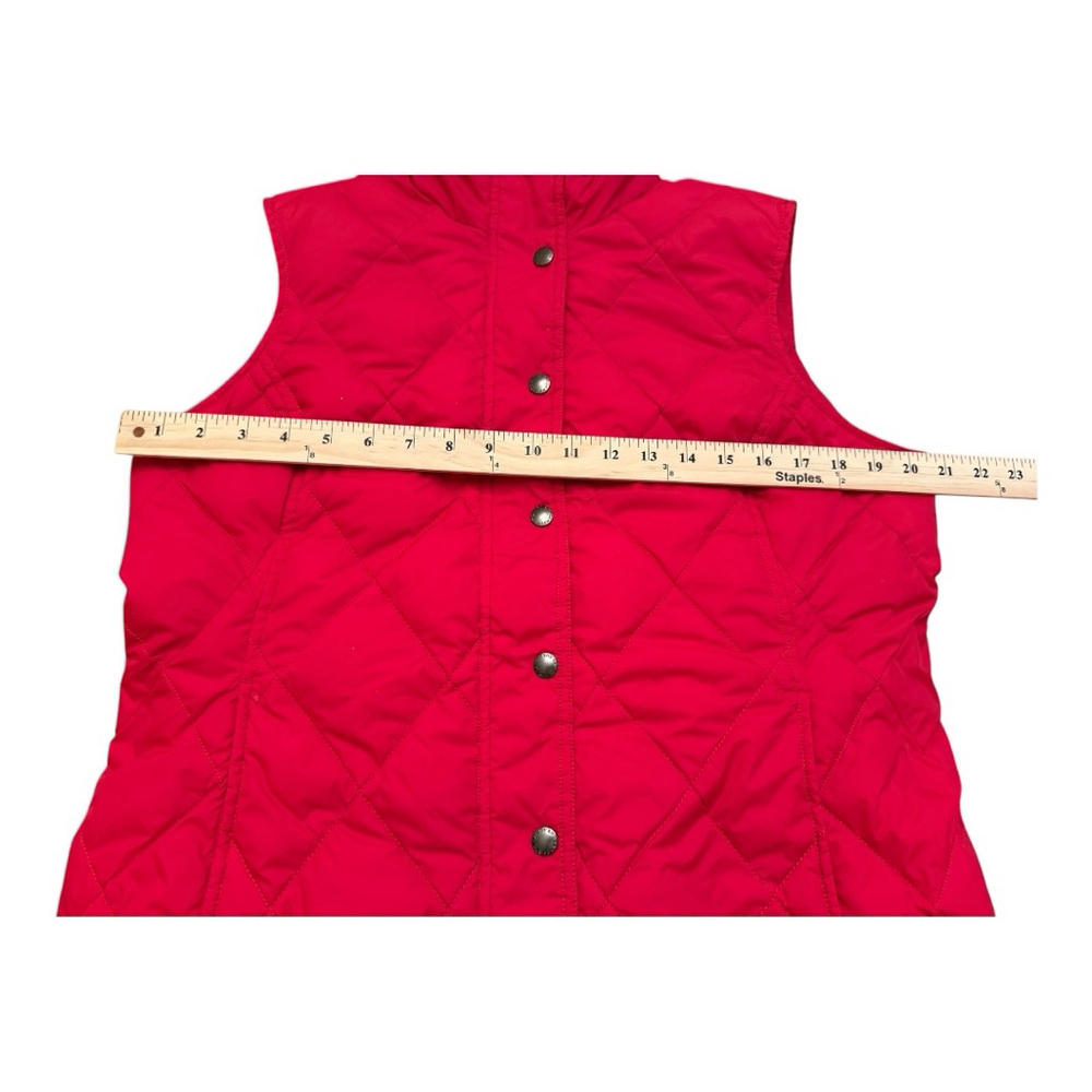 Lands' End Women's Red Quilted Puffer Vest MP 10 / 12 Snap Front - Picture 8 of 9